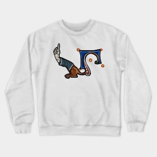 Up Pointing after Manicule W 14C Maastricht Psalter Crewneck Sweatshirt